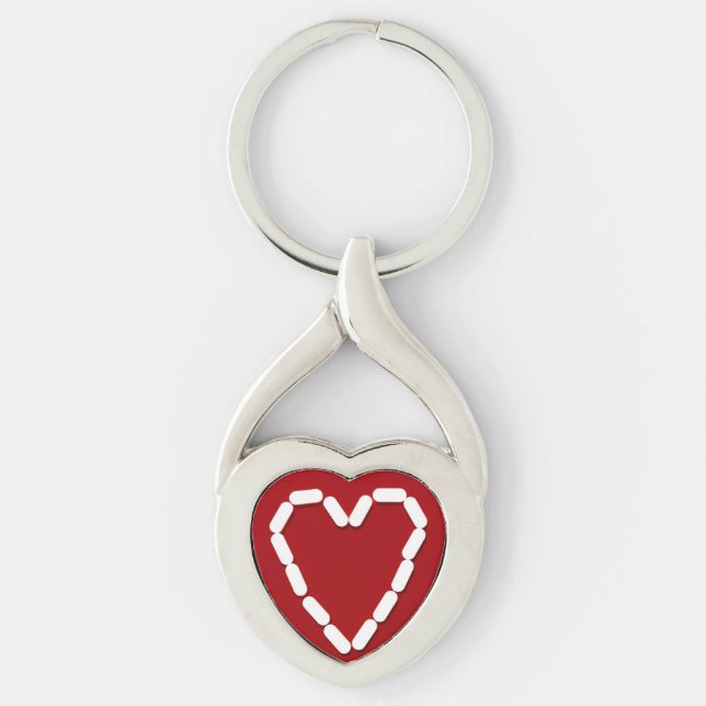 Heart. Stop depression. Metal Keychain (Front)