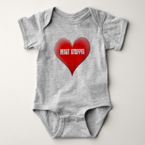 HEART STOPPER Toddler Cute Big Red Heart Baby Bodysuit