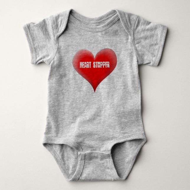 HEART STOPPER Toddler Cute Big Red Heart Baby Bodysuit (Front)