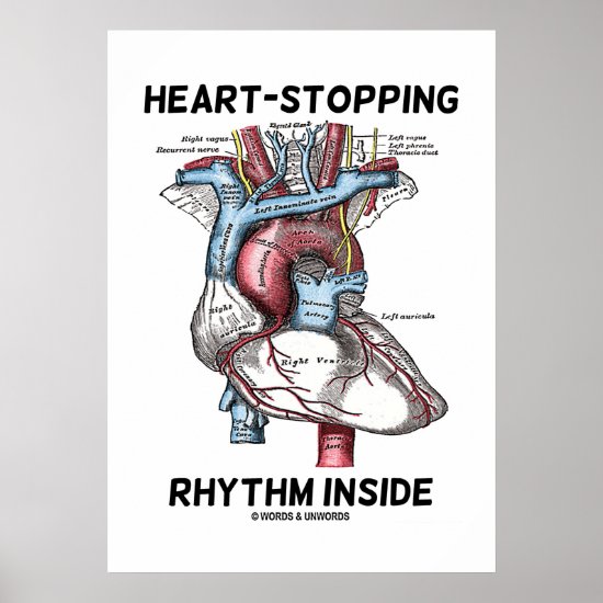 Heart-Stopping Rhythm Inside Anatomical Heart Poster