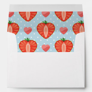 Heart Strawberries with Polka Dots And Hearts Envelope