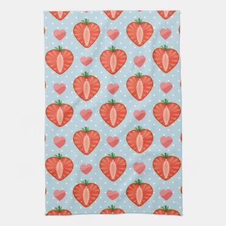 Heart Strawberries with Polka Dots And Hearts Towel
