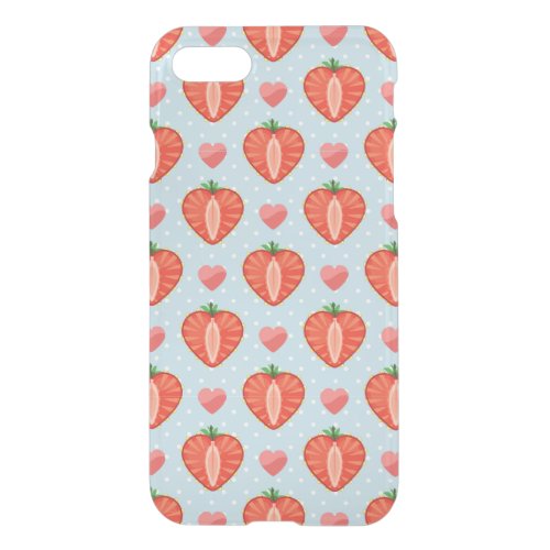 Heart Strawberries with Polka Dots And Hearts iPhone SE87 Case