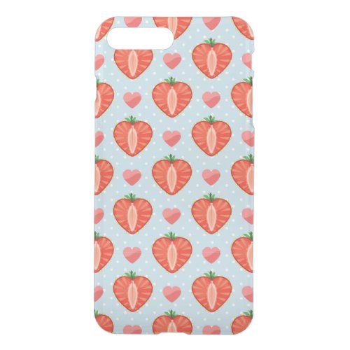 Heart Strawberries with Polka Dots And Hearts iPhone 8 Plus7 Plus Case