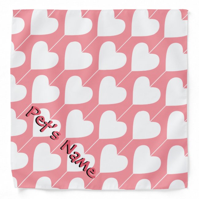 Heart Strings Pink Pet Bandanna
