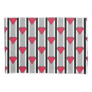 Heart Striped Pillow Case