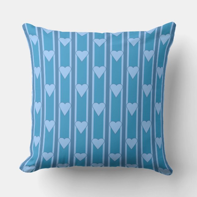 Heart Striped Throw Pillow (Front)