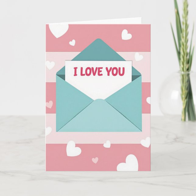 Heart Stripes Love Card (Front)