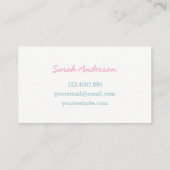 Heart Sugar Cookie Business Card for Bakers (Back)