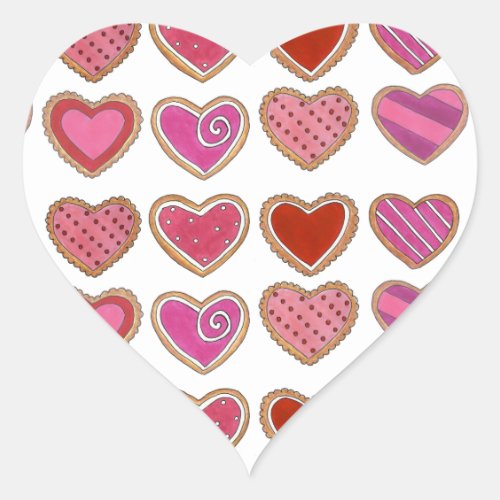 Heart Sugar Cookies Valentines Day Baking Heart Sticker