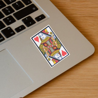 Heart Suite Colourful Queen Playing Card Sticker
