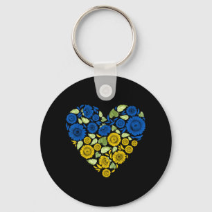 Heart sunflower ukraine I stand With Ukraine Peac Keychain