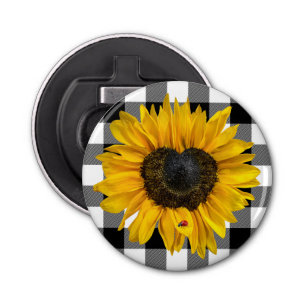 Heart Sunflower with Ladybug Bottle Opener