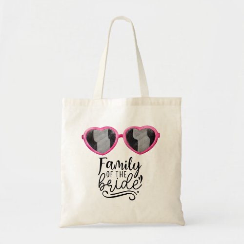 Heart Sunglasses Family of the Bride Tote Bag