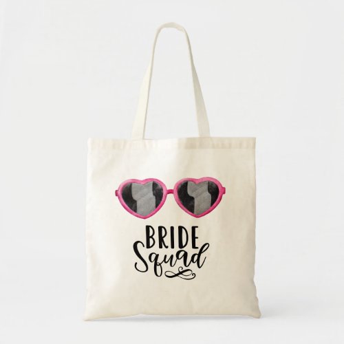 Heart Sunglasses for bride Squad Tote Bag