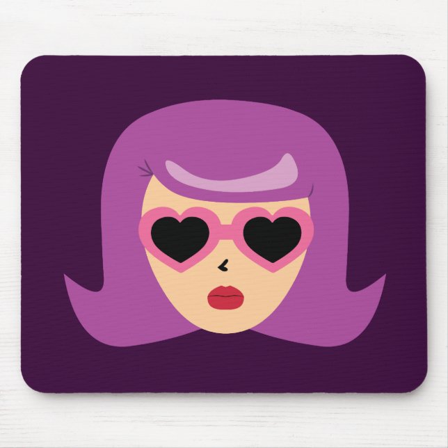 Heart Sunglasses Mouse Pad (Front)