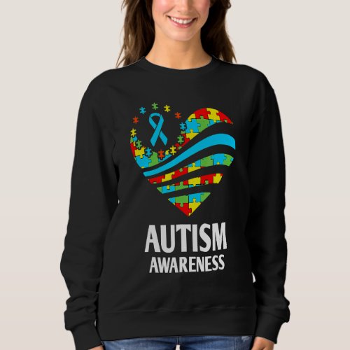 Heart Support Autistic Kids Autism Awareness Sweatshirt