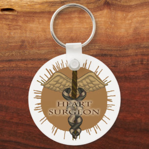 Heart Surgeon caduceus Keychain