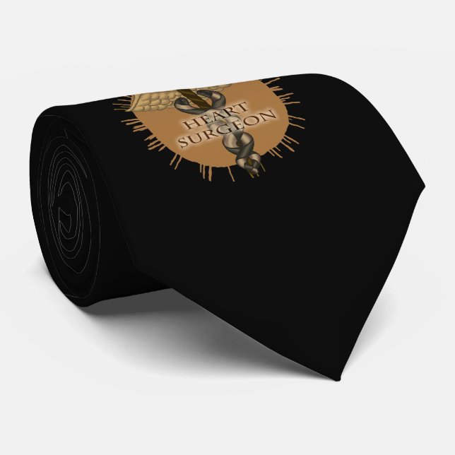 Heart Surgeon Caduceus Neck Tie (Rolled)
