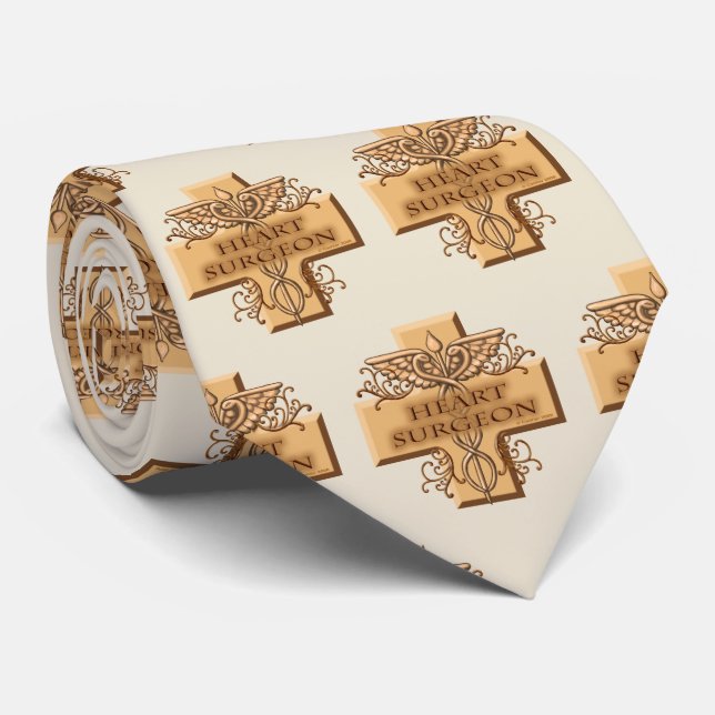 Heart surgeon Cross Neck Tie (Rolled)