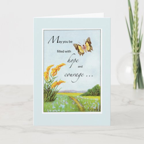 Heart Surgery Get Well with Butterfly Wildflower Card