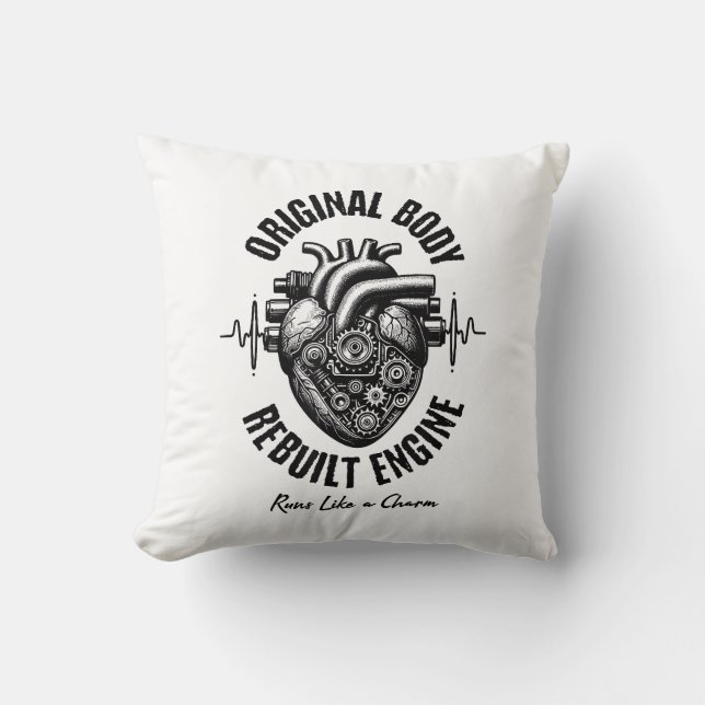 Heart Surgery Original Body Rebuilt Engine Runs Li Throw Pillow (Front)