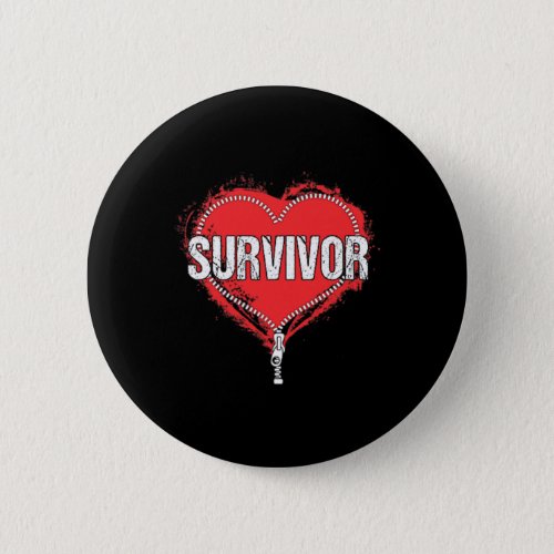 Heart Surgery Survivor Cardiac New Life Gift  Button