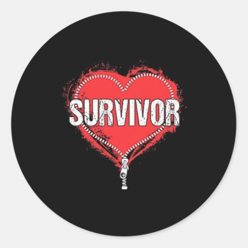 Heart Surgery Survivor Cardiac New Life Gift  Classic Round Sticker