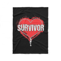 Heart Surgery Survivor Cardiac New Life Gift  Fleece Blanket