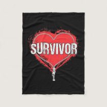 Heart Surgery Survivor Cardiac New Life Gift  Fleece Blanket