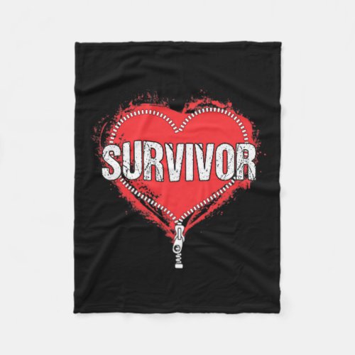 Heart Surgery Survivor Cardiac New Life Gift  Fleece Blanket