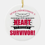 Heart Surgery Survivor Ceramic Ornament