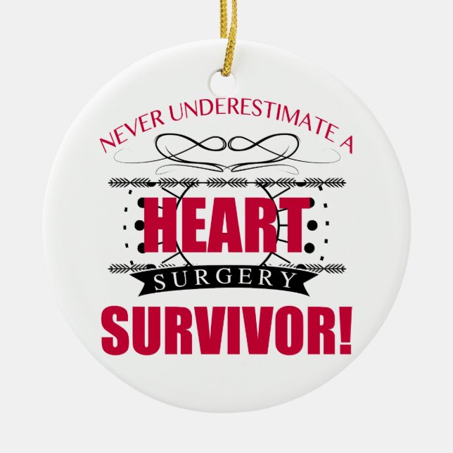 Heart Surgery Survivor Ceramic Ornament (Front)