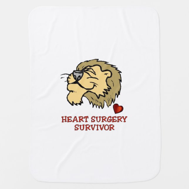 Heart surgery Survivor Lion Receiving Blanket (Front)