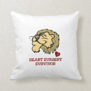 Heart Surgery Survivor Lion Throw Pillow
