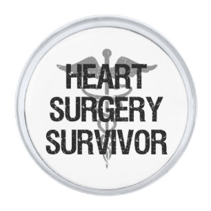 Heart Surgery Survivor Silver Finish Lapel Pin