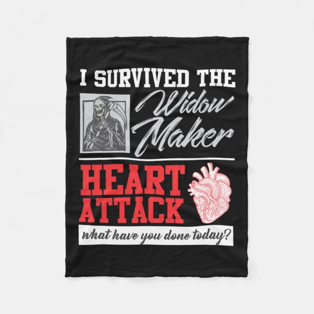 Heart Surgery Survivor Widow Maker Heart Attack  Fleece Blanket (Front)