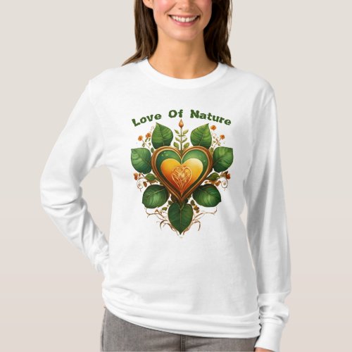 heart surronding in green thorns design T_Shirt