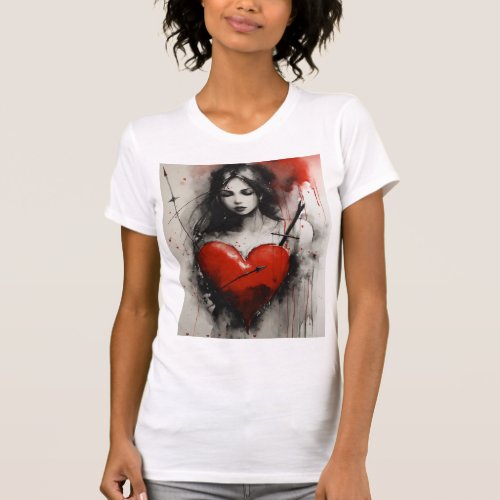 Heart surrounded by thorns with arrows  T_Shirt