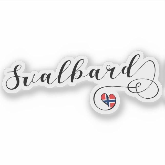 Heart Svalbard Flag, Spitsbergen, Norway Sticker (Front)