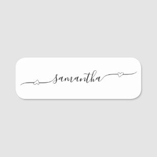 Heart Swash Signature Name Name Tag