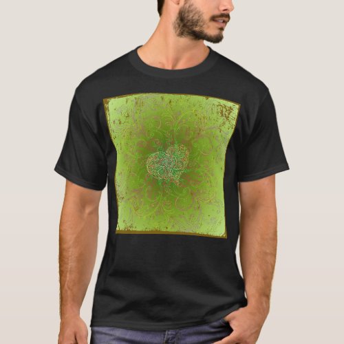 Heart Swirl Pattern Mask Green T_Shirt