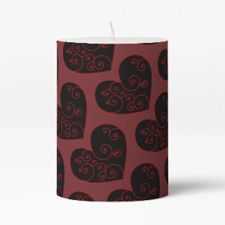 Heart Swirl Pillar Candle
