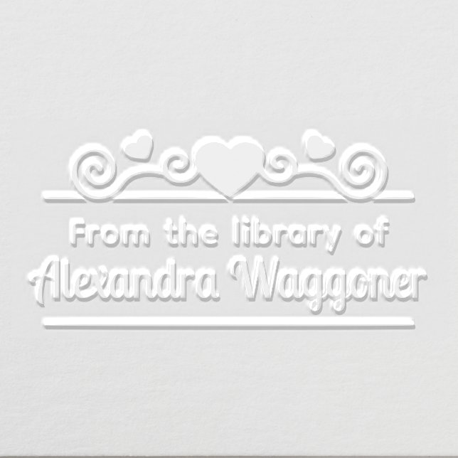 Heart Swirls “From the library of”  Embosser (Design)