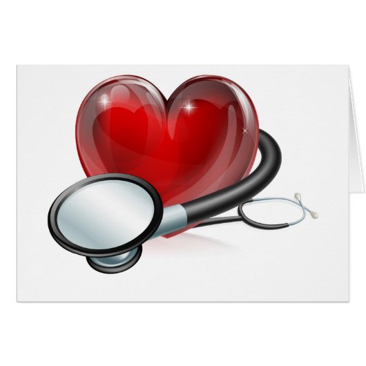 Heart symbol and stethoscope cards (Front Horizontal)