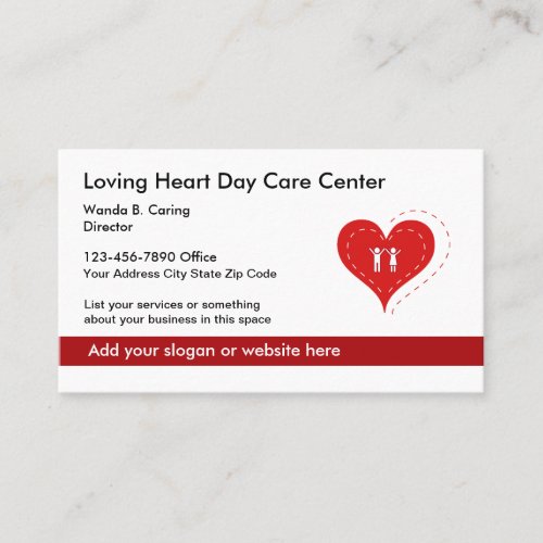 Heart Symbol Day Care Center And Family Services Business Card