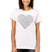 Heart T-shirt: Adult Coloring Book Style