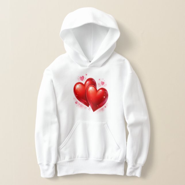 Heart T-Shirt for Kids, Girls` Fashion  Hoodie (Laydown)