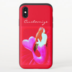 heart-tail mermaid red  iPhone XS slider case
