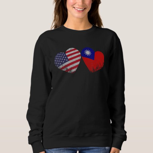 Heart Taiwanese American Flag Patriotic Family Her Sweatshirt